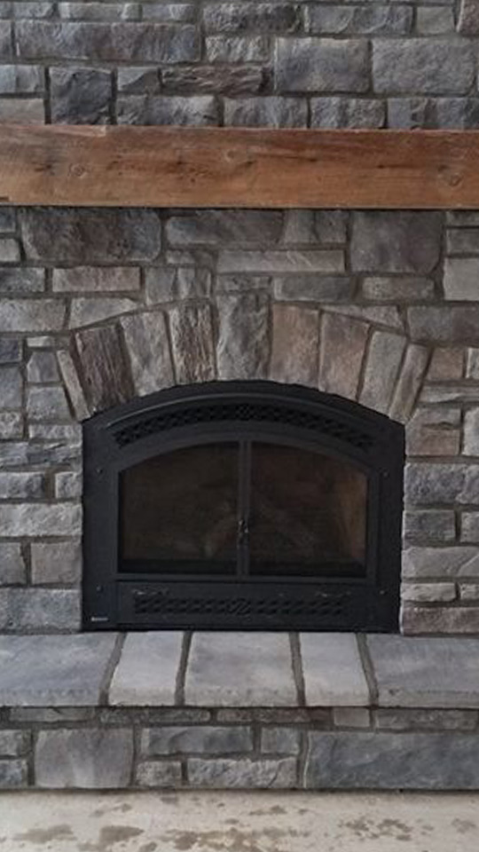 Mayfield NY New Cultured Stone Fireplace - Completed